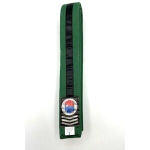 ProForce Double Wrap Solid Karate Martial Arts Belt Green/Black Stripe SIZE 3